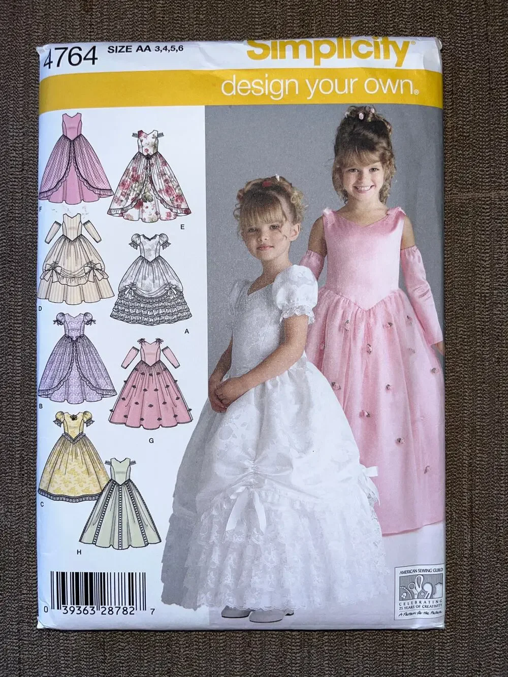 Simplicity Sewing Pattern 4764 Design Own Flower Girl Princess Costume 3-6 UNCUT